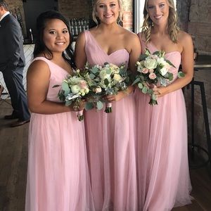 Light Pink Tulle Bridesmaid Dress
